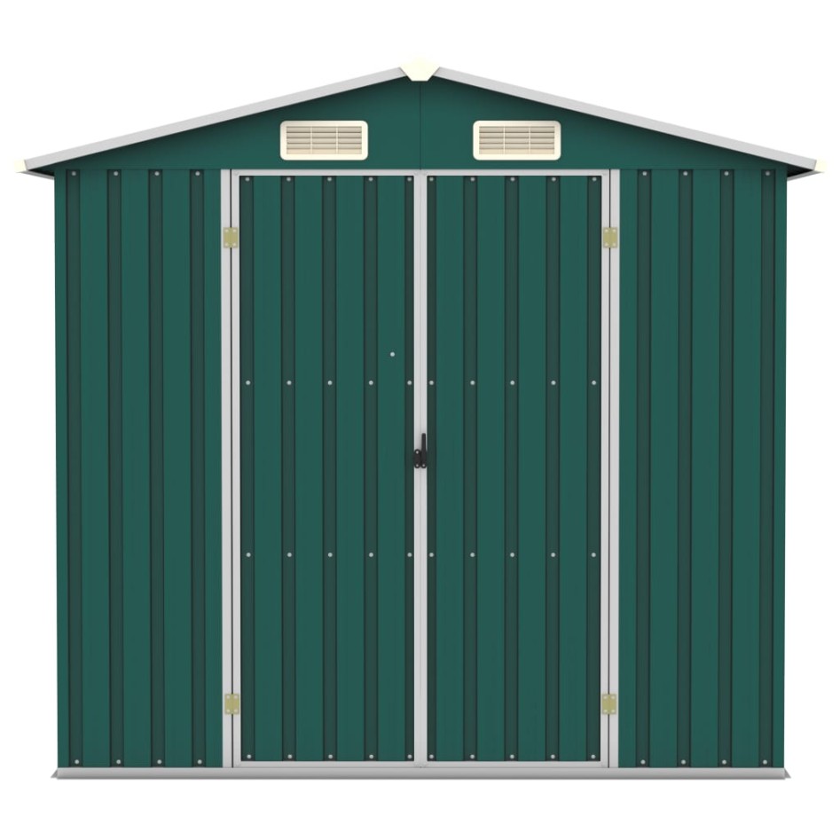 Cobertizo de jardín acero galvanizado verde 205x129x183
