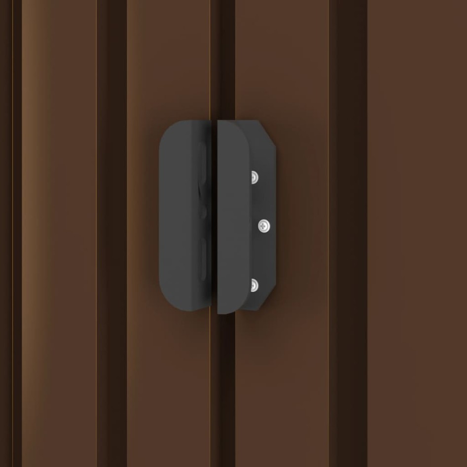 Caseta de almacenamiento jardín acero marrón 257x205x178