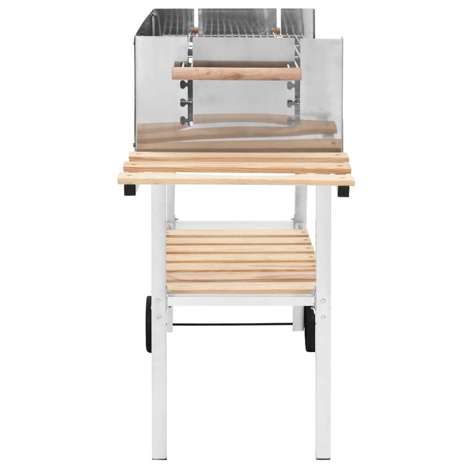 Barbacoa de carbón portátil XXL acero inoxidable con 2