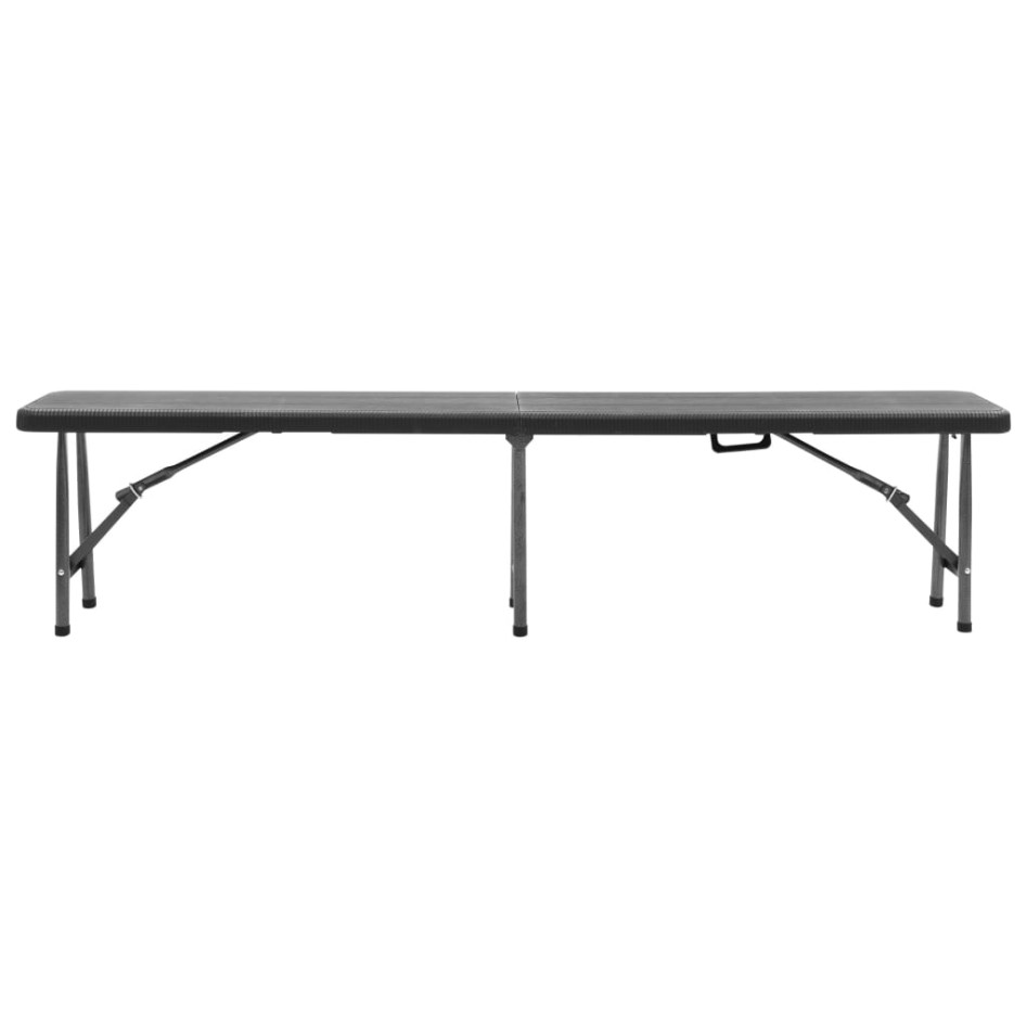 Bancos de jardín plegables 2 unidades HDPE negro 180