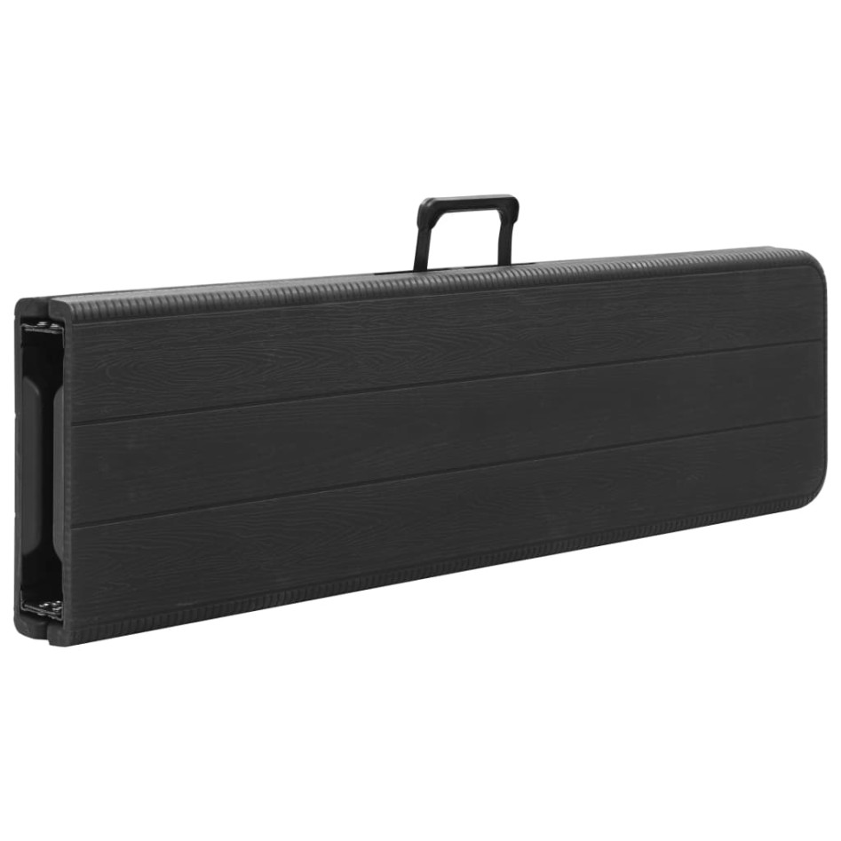 Bancos de jardín plegables 2 unidades HDPE negro 180