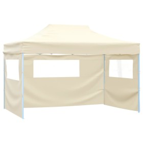 Carpa plegable profesional con 3 paredes acero color crema