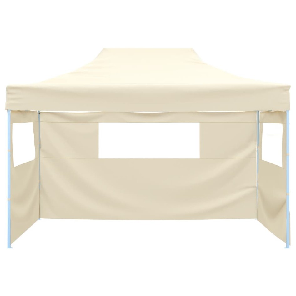 Carpa plegable profesional con 3 paredes acero color crema