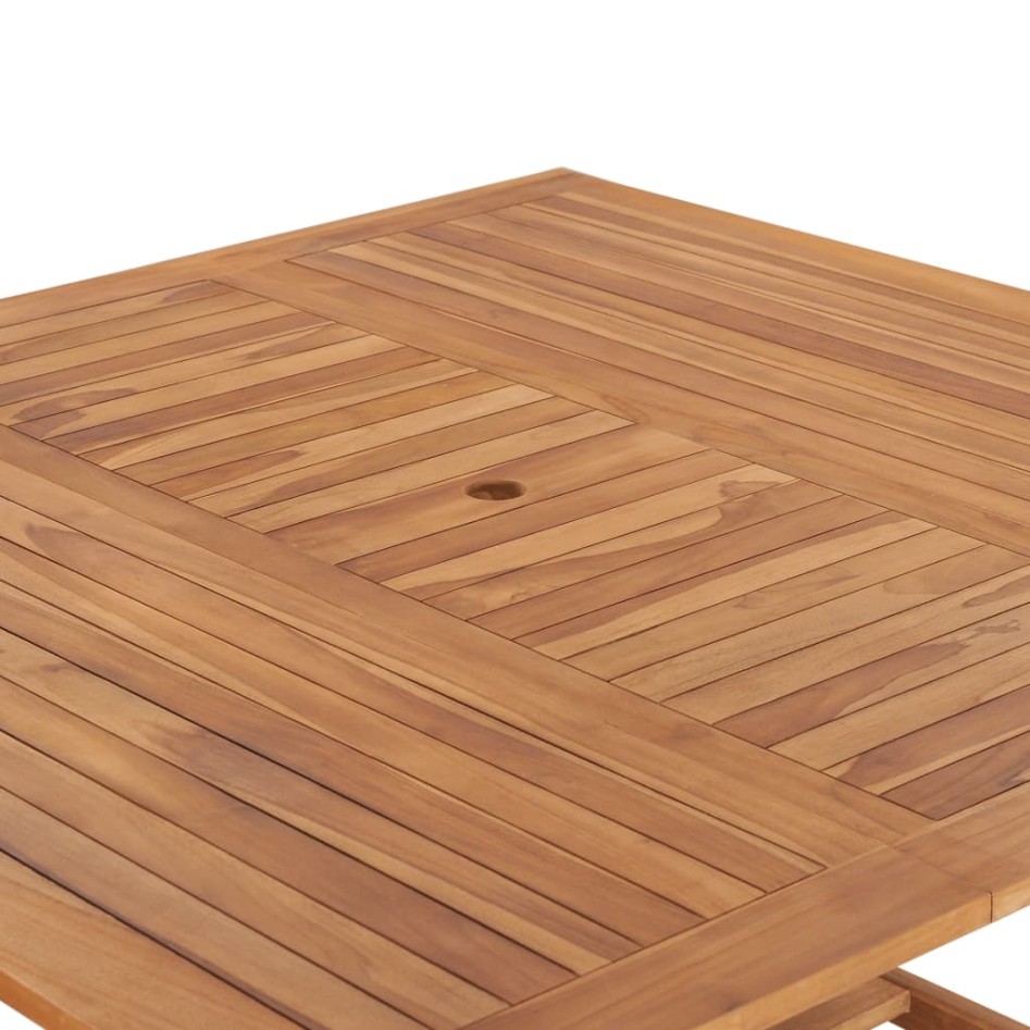 Mesa de jardín de madera maciza de teca 150x150x76