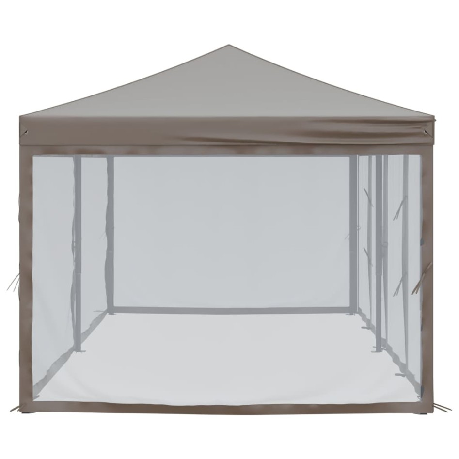 Carpa para fiestas plegable con paredes gris taupé 3x6