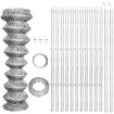 Valla de alambre y postes acero galvanizado plateado 25x1,25 m