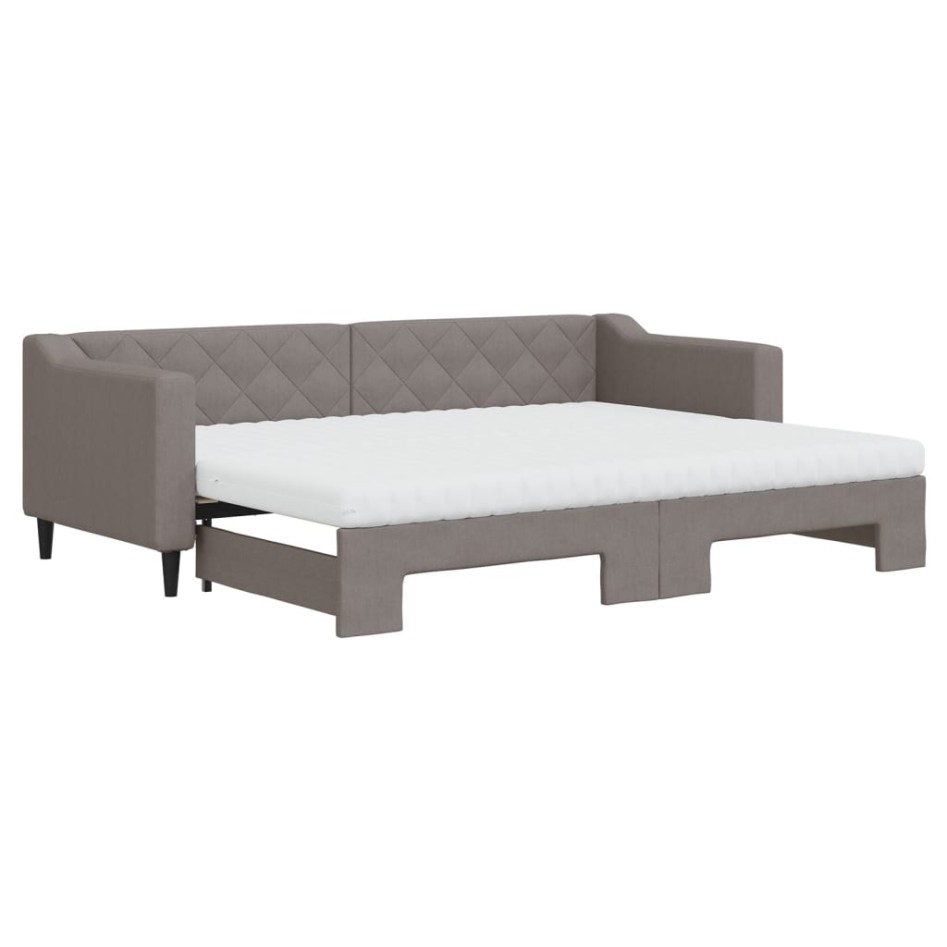 Sofá cama nido con colchón tela gris taupe 80x200