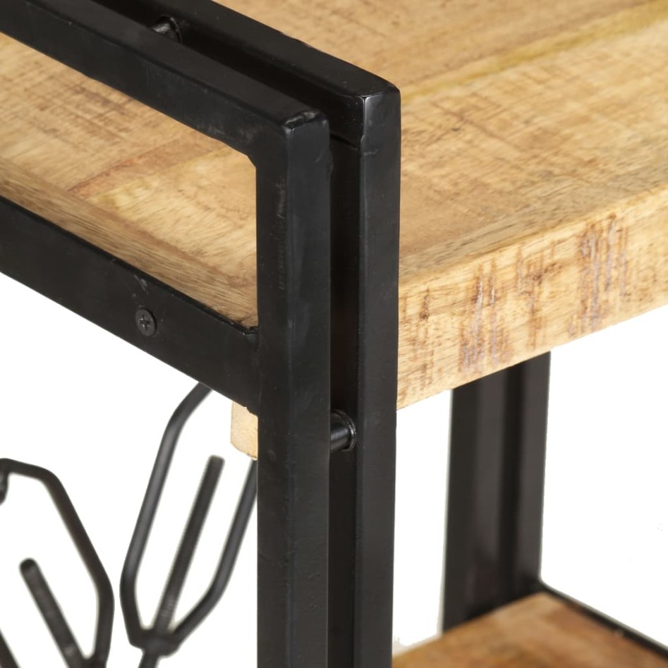 Estantería de 3 niveles de madera maciza de mango 60x30x80