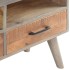 Mueble para TV madera maciza de mango rugosa gris 130x35x51