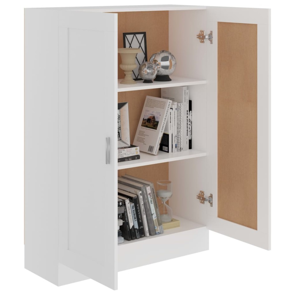 Armario de libros madera contrachapada blanco 82,5x30,5x115