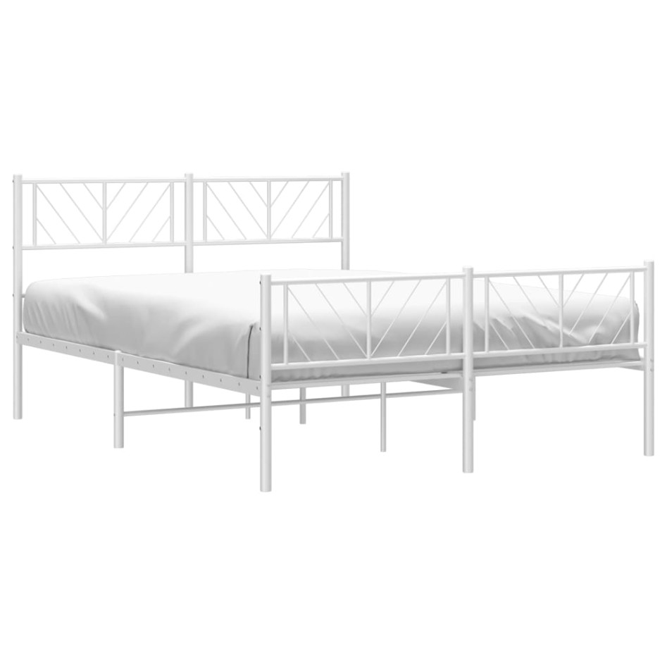Estructura cama sin colchón con estribo metal blanco 160x200