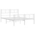 Estructura cama sin colchón con estribo metal blanco 160x200