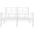 Estructura cama sin colchón con estribo metal blanco 160x200