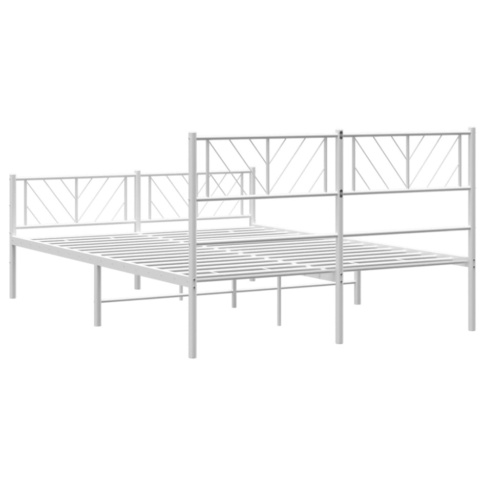 Estructura cama sin colchón con estribo metal blanco 160x200