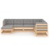 Juego de muebles de jardín 7 pzas y cojines madera maciza