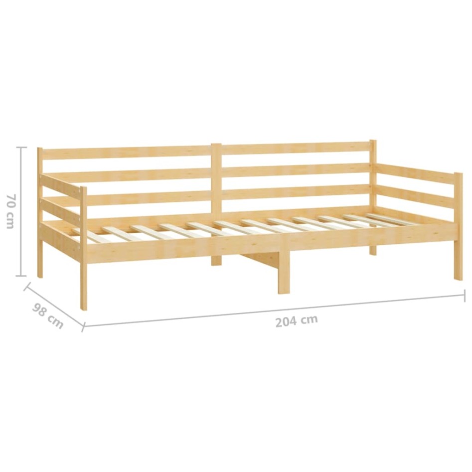 Sofá cama con colchón madera de pino maciza 90x200