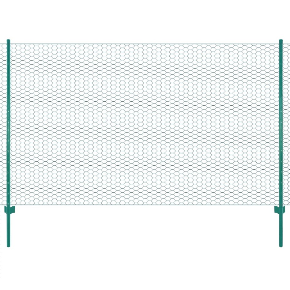 Valla de malla de alambre con postes de acero 25x2 m