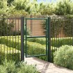 Puerta de valla de acero verde 100x125 cm