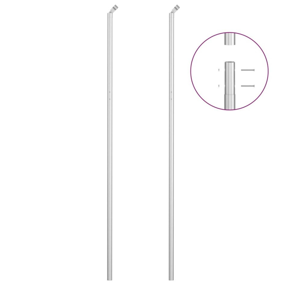 Valla tela metálica y postes acero galvanizado plata 15x1,5