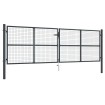 Puerta de malla de jardín acero galvanizado gris 400x175 cm