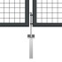 Puerta de malla de jardín acero galvanizado gris 400x175