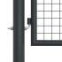 Puerta de malla de jardín acero galvanizado gris 400x175