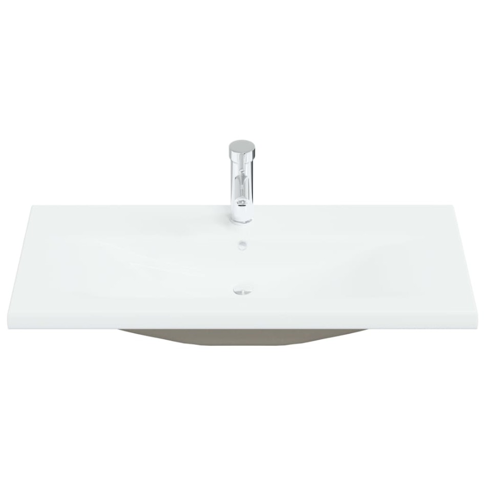 Lavabo empotrado con grifo cerámica blanco 91x39x18