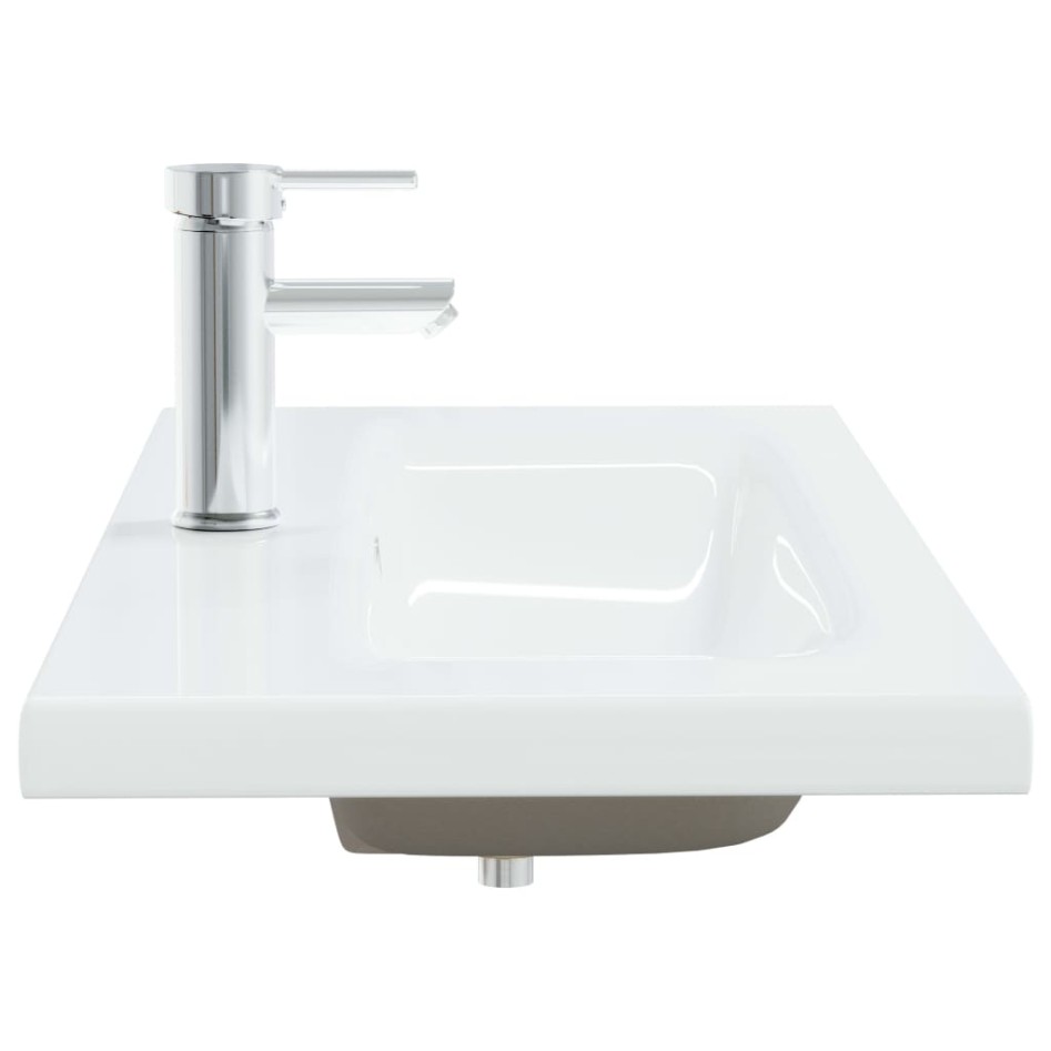 Lavabo empotrado con grifo cerámica blanco 91x39x18