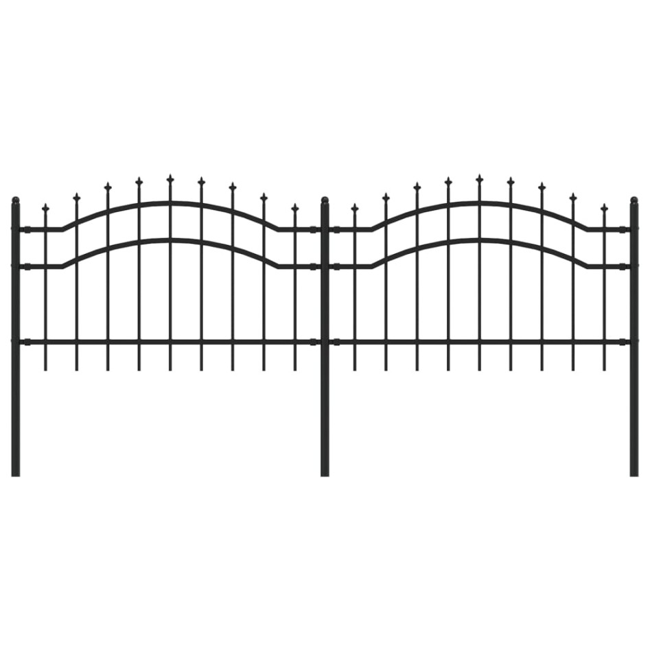 Valla de jardín con punta de lanza acero recubierto negro