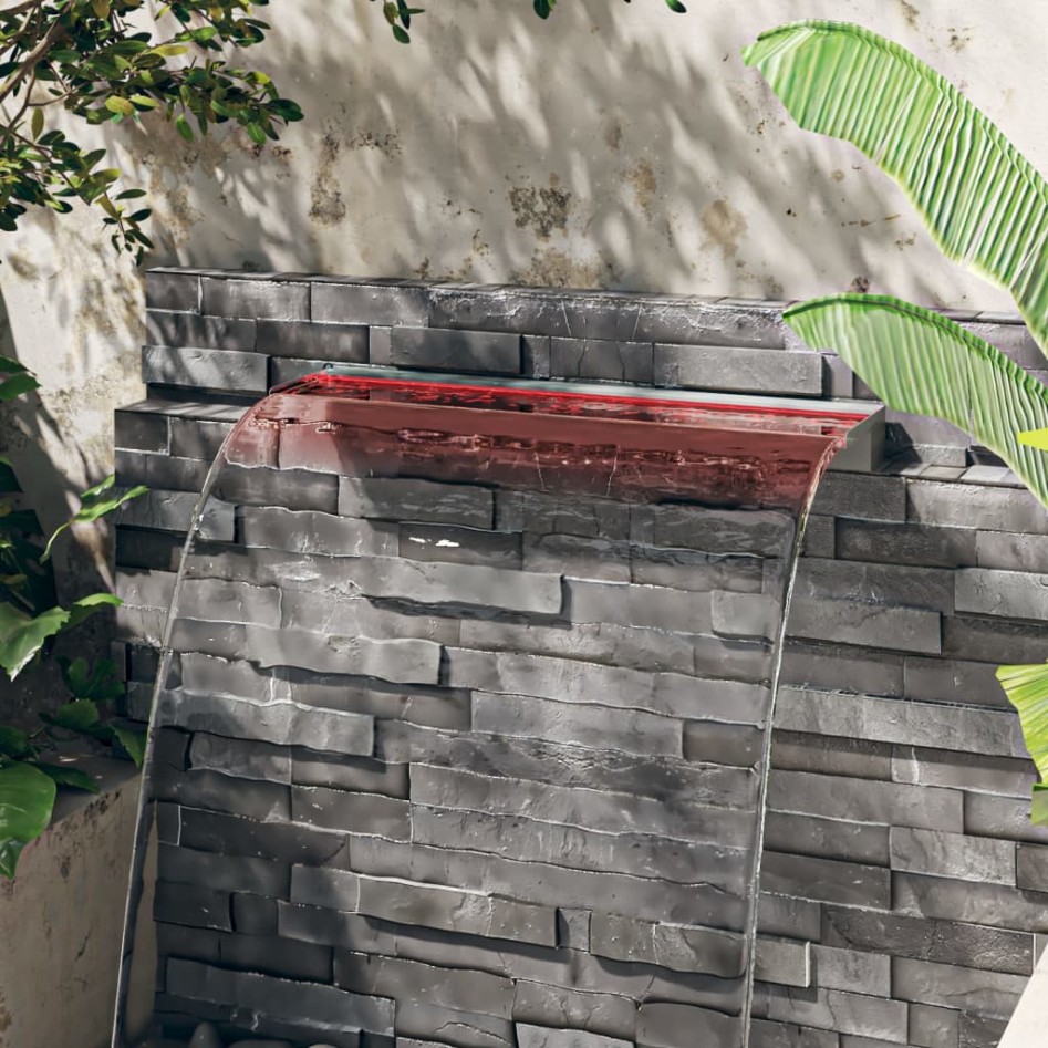 Fuente cascada con LED RGB acero inoxidable 90