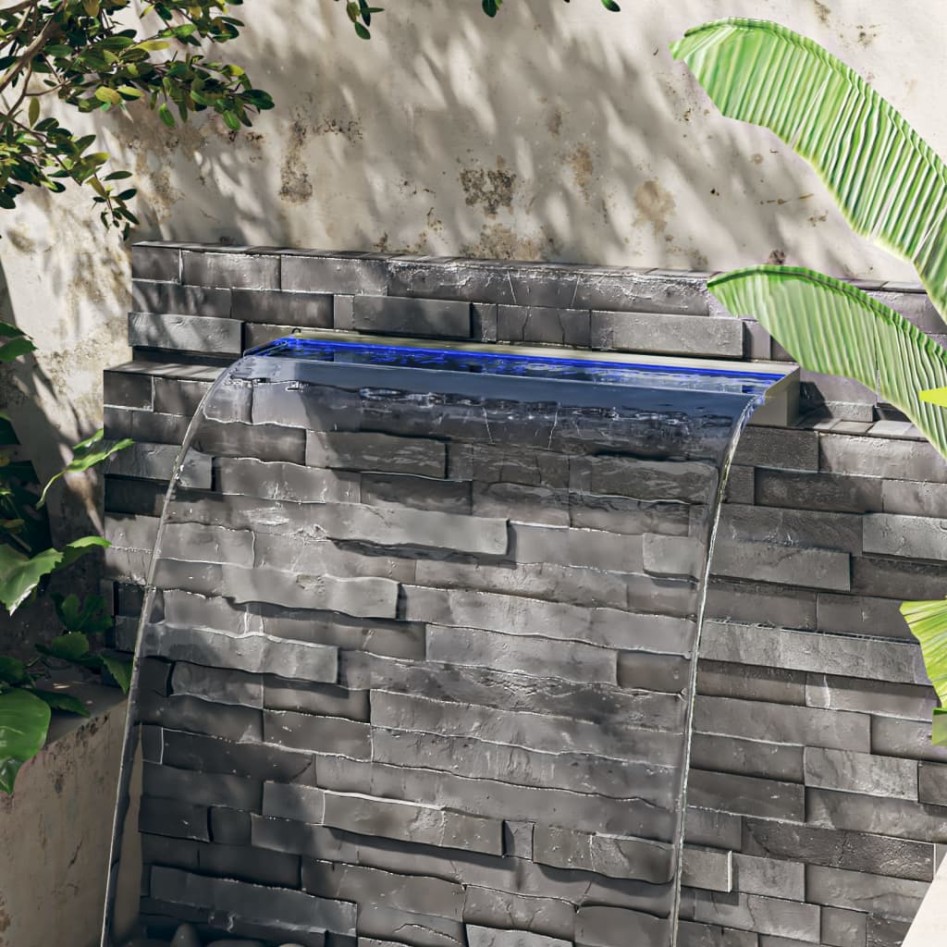 Fuente cascada con LED RGB acero inoxidable 90