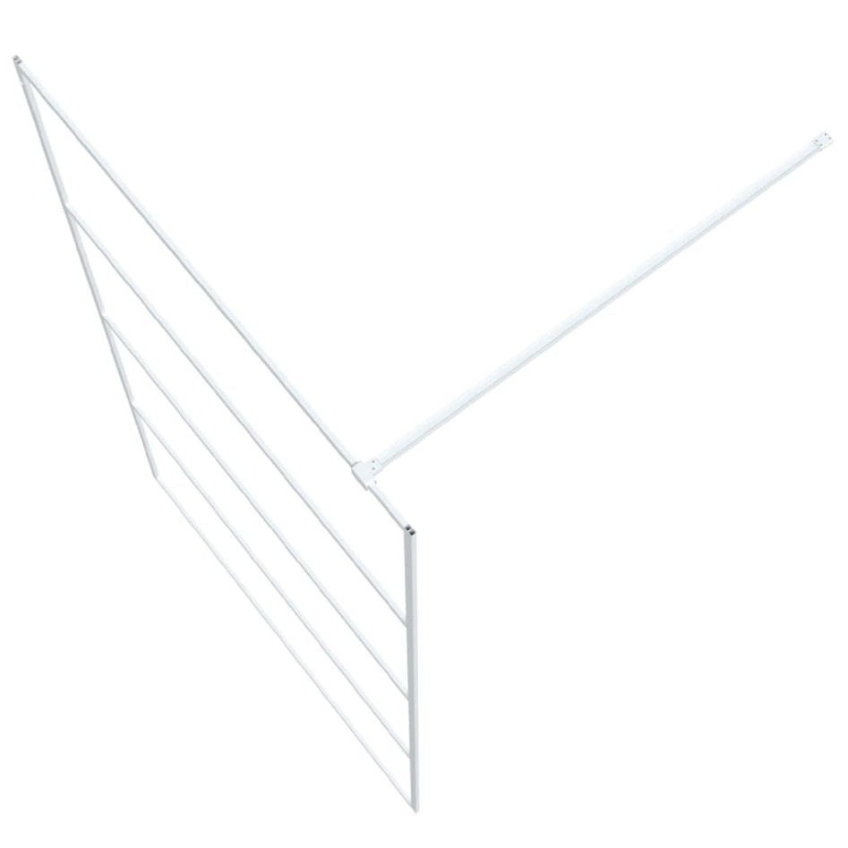 Mampara de ducha vidrio ESG transparente blanco 115x195