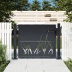 Puerta de jardín acero gris antracita diseño hierba 105x80 cm