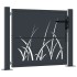 Puerta de jardín acero gris antracita diseño hierba 105x80