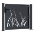 Puerta de jardín acero gris antracita diseño hierba 105x80
