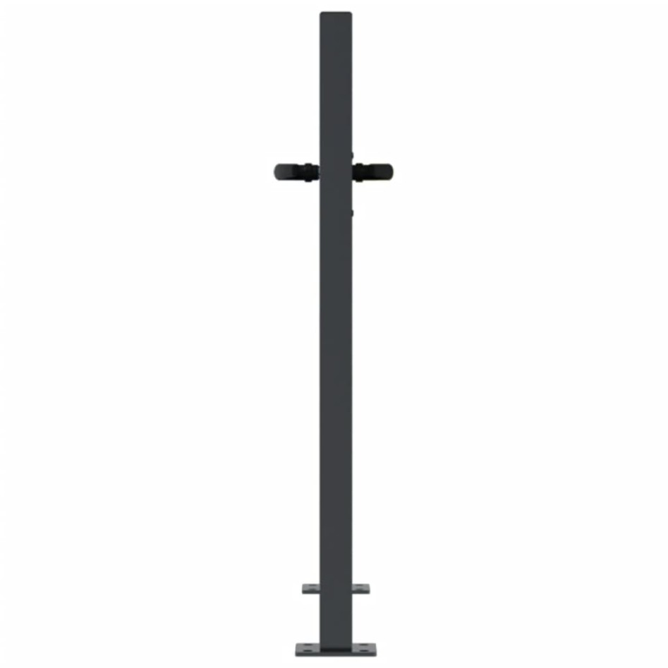 Puerta de jardín acero gris antracita diseño hierba 105x80