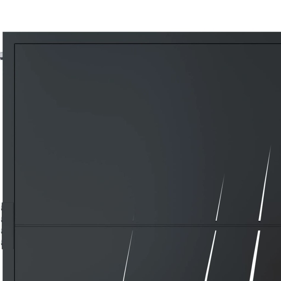 Puerta de jardín acero gris antracita diseño hierba 105x80