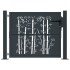 Puerta de jardín acero gris antracita diseño bambú 105x105