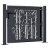 Puerta de jardín acero gris antracita diseño bambú 105x105