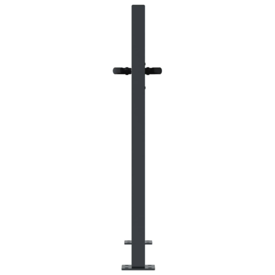 Puerta de jardín acero gris antracita diseño bambú 105x105