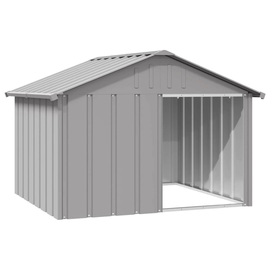 Casa para perros acero galvanizado gris 116,5x153x81,5