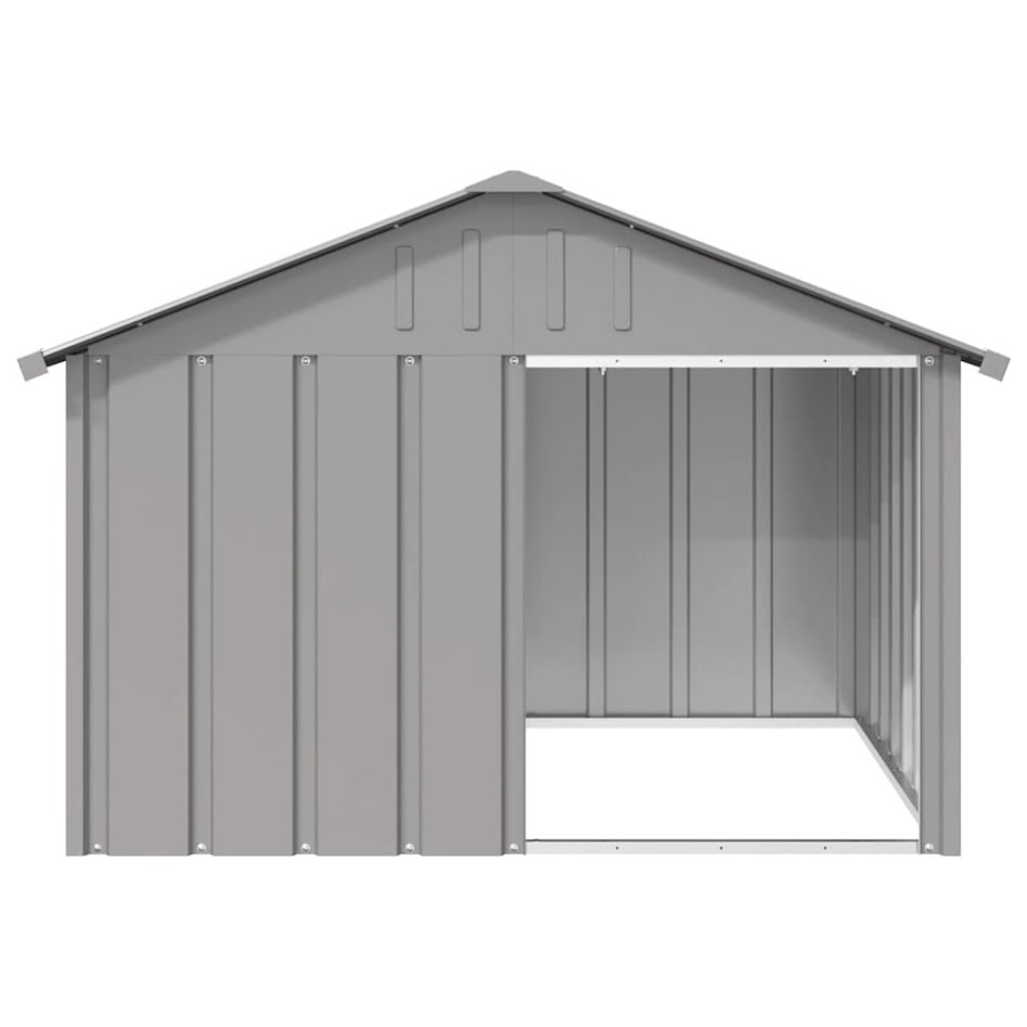 Casa para perros acero galvanizado gris 116,5x153x81,5
