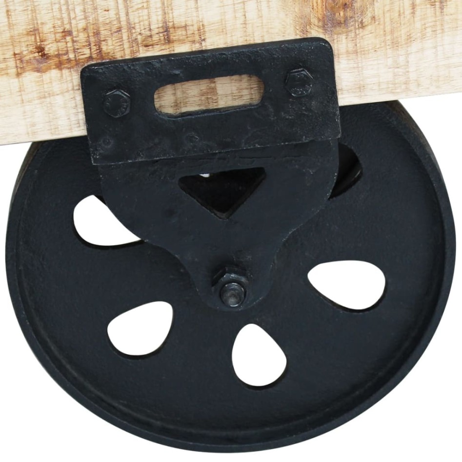 Mesa de centro con ruedas madera de mango