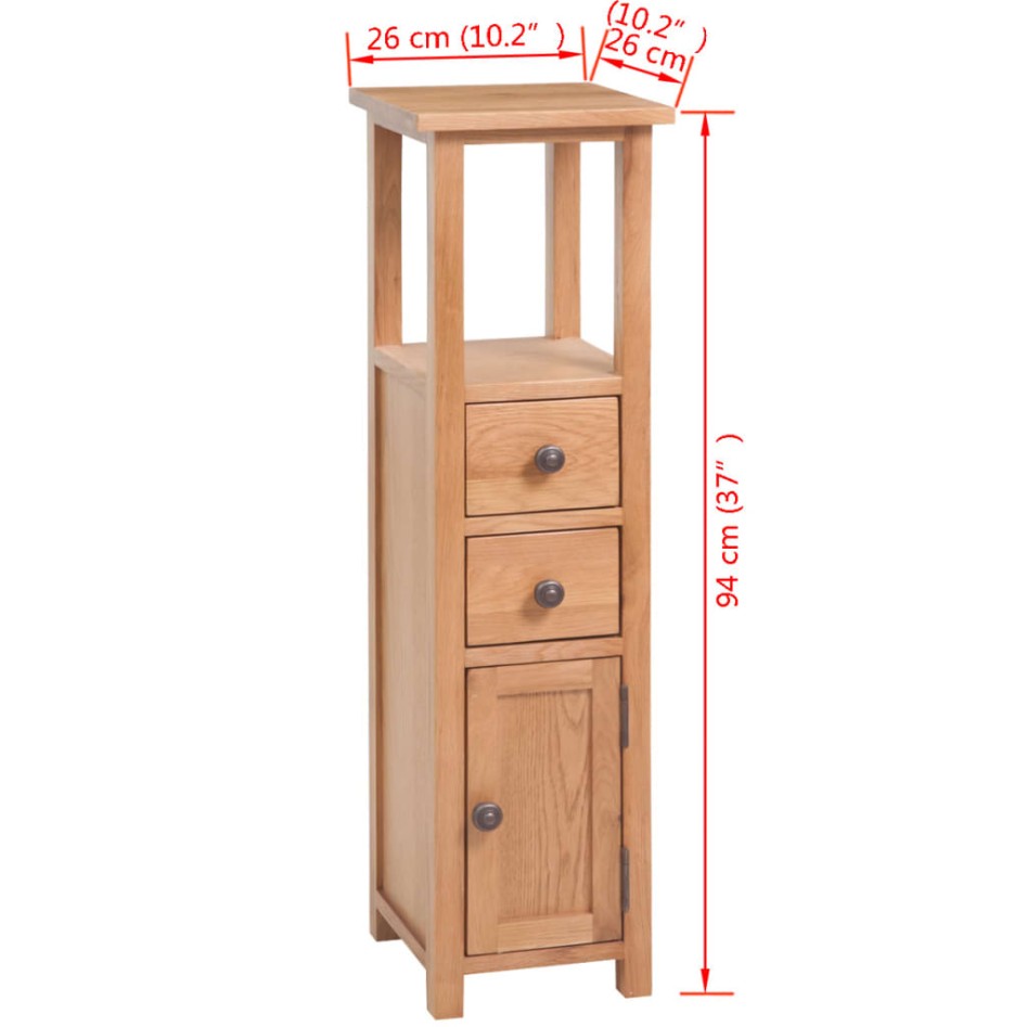 Mueble de esquina de madera de roble maciza 26x26x94