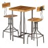 Juego de mesa alta y taburetes 3 piezas teca maciza