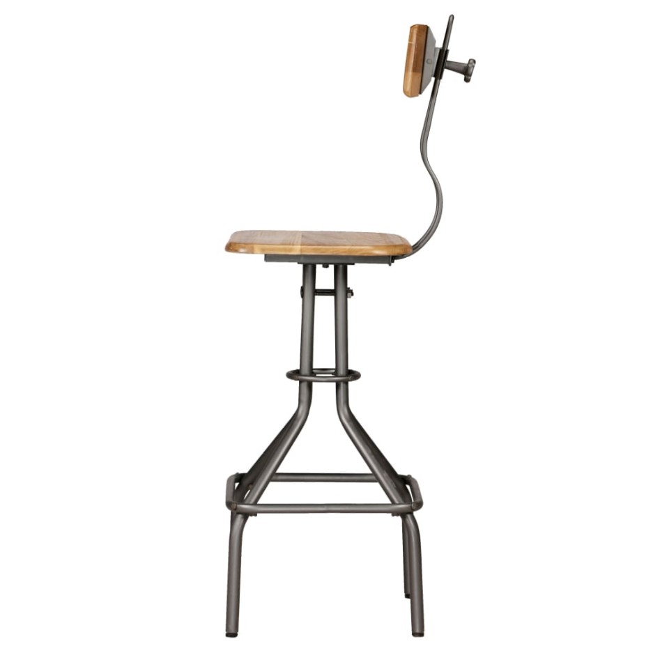 Juego de mesa alta y taburetes 3 piezas teca maciza