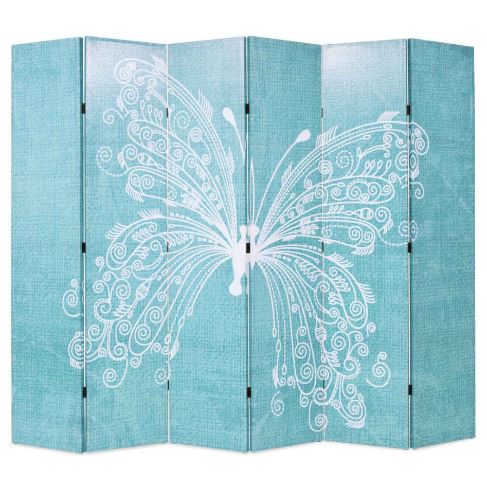 Biombo divisor plegable 228x170 cm mariposa