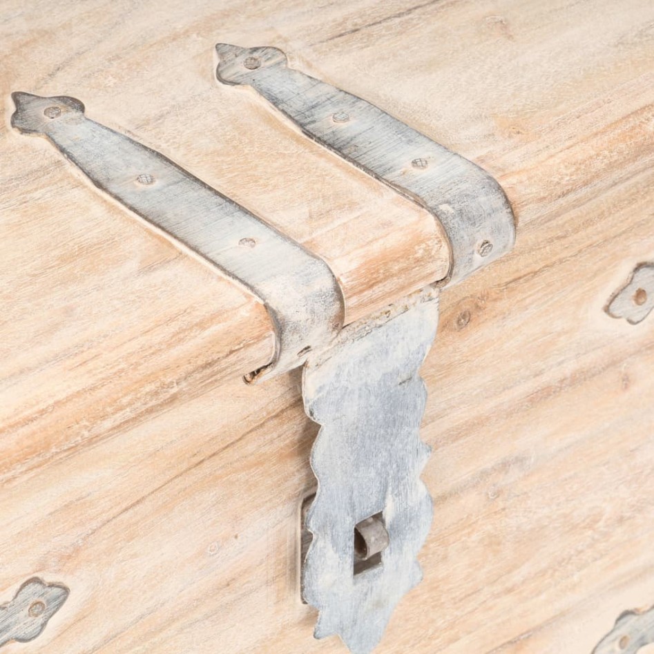 Baúl de madera maciza de acacia 40x40x40