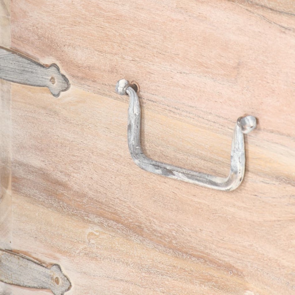 Baúl de madera maciza de acacia 40x40x40