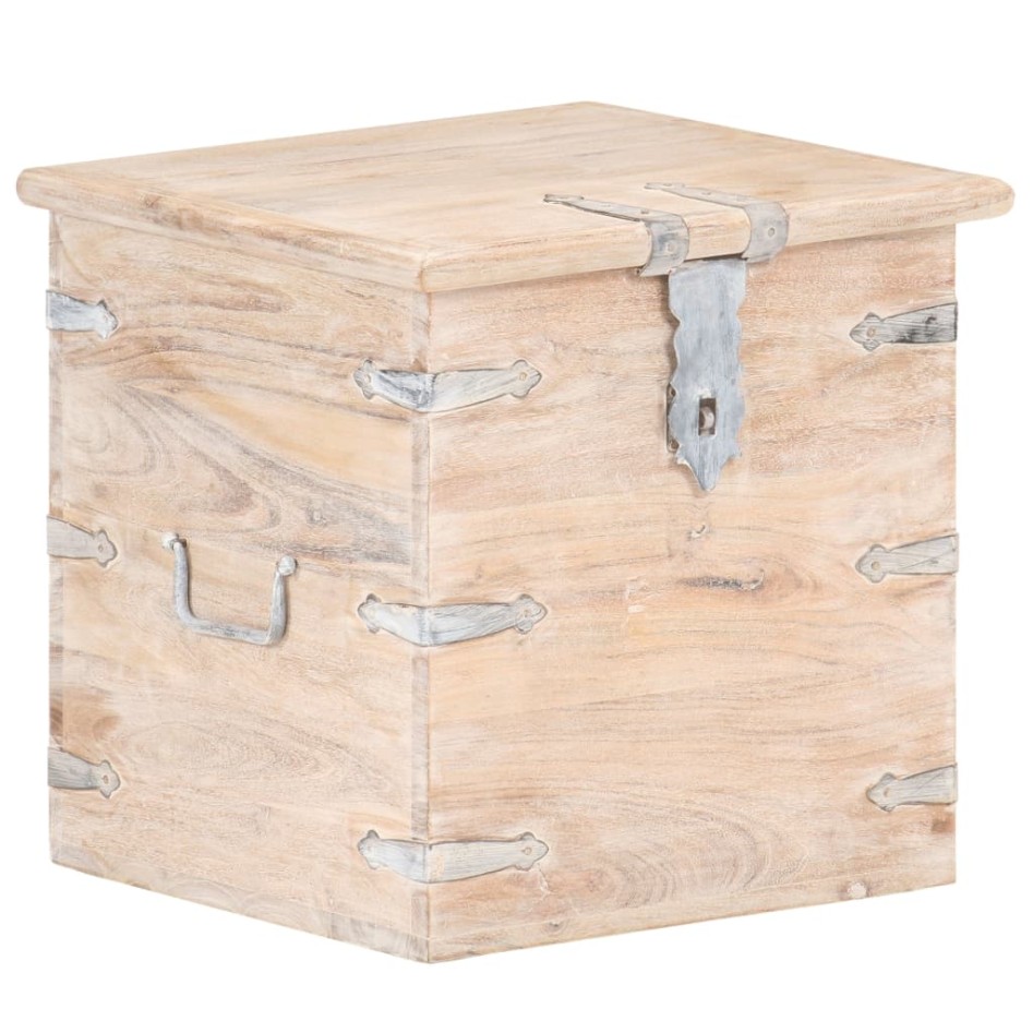 Baúl de madera maciza de acacia 40x40x40